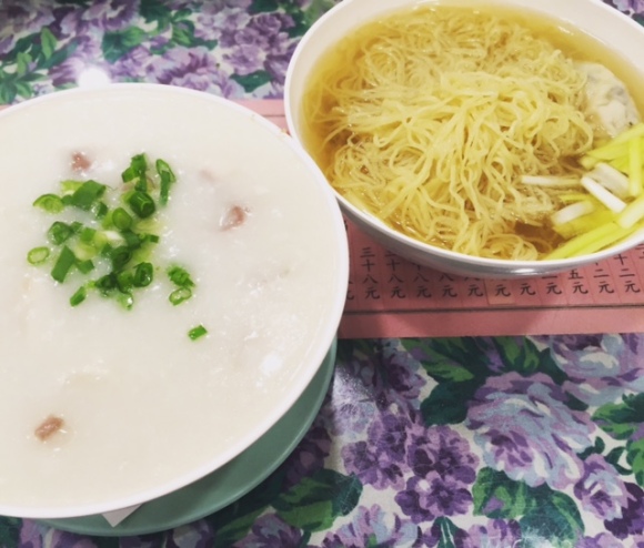Fish congee and Dumpling noodle soup at Law Fu Kee